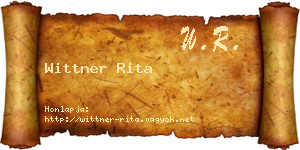 Wittner Rita névjegykártya