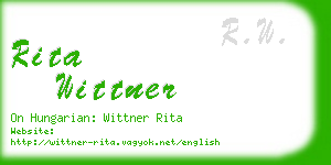 rita wittner business card